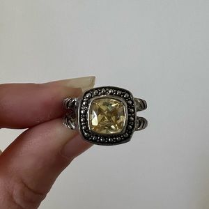 Gorgeous Yellow Stone Silver Ring